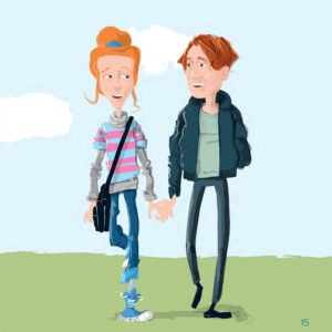 2 people walking together outside