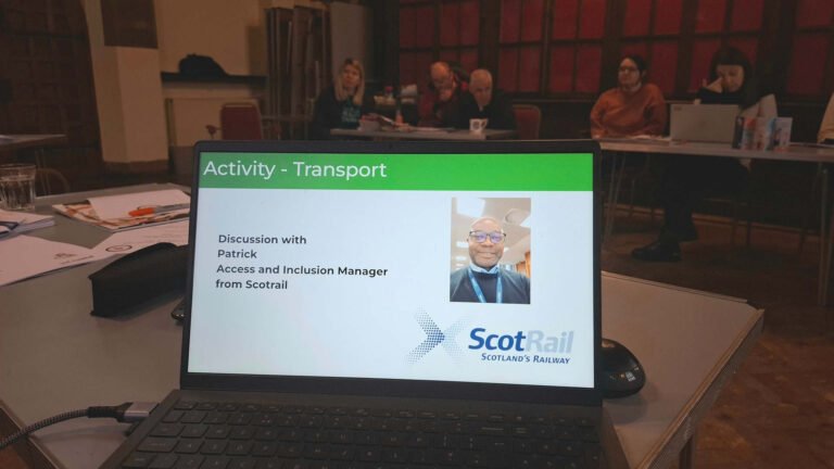 Today we had Patrick from ScotRail who is the accessibility and inclusion manager at ScotRail.